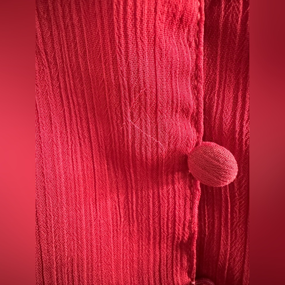 Express Deep Red Ruffled Sleeve Blouse - Picture 4 of 9